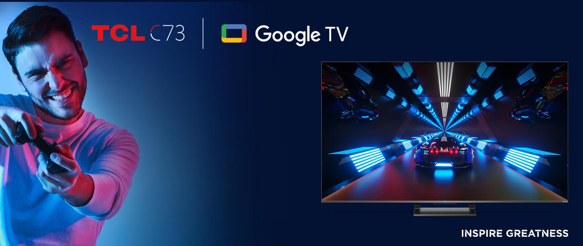 C73 TCL 4K QLED 144Hz<br>TV with Google<br> TV and Game Master
